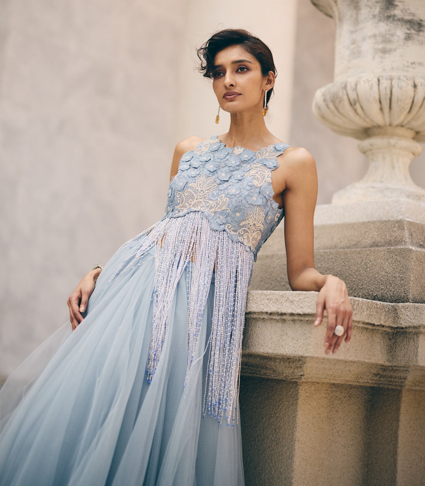Sky Blue Skirt Set