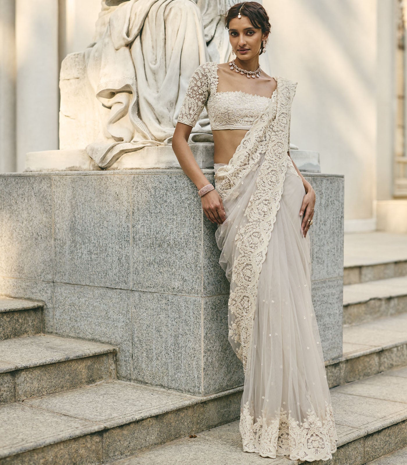 Carmine Saree Set