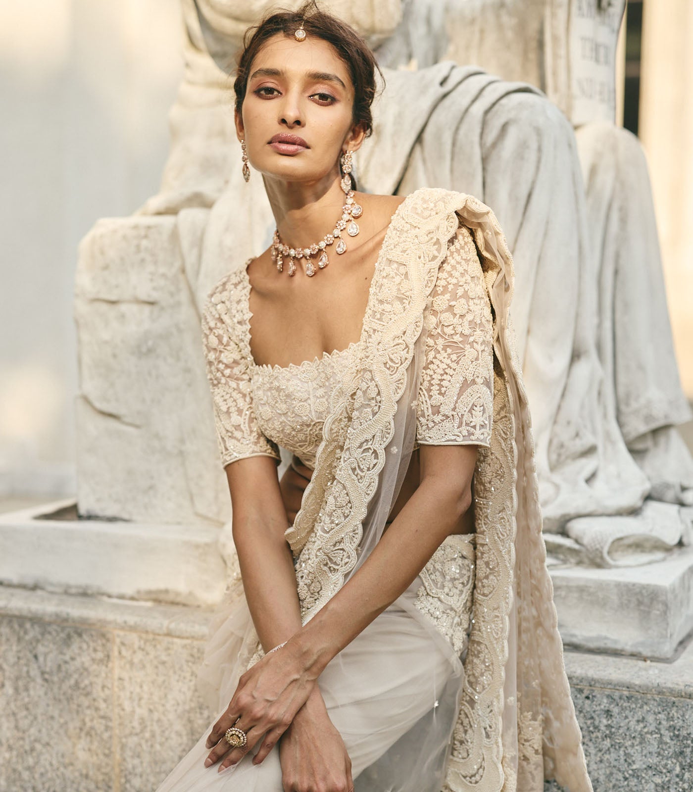 Carmine Saree Set