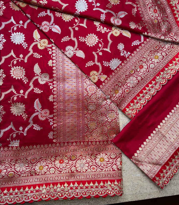 RED SILK BANARAS SAREE