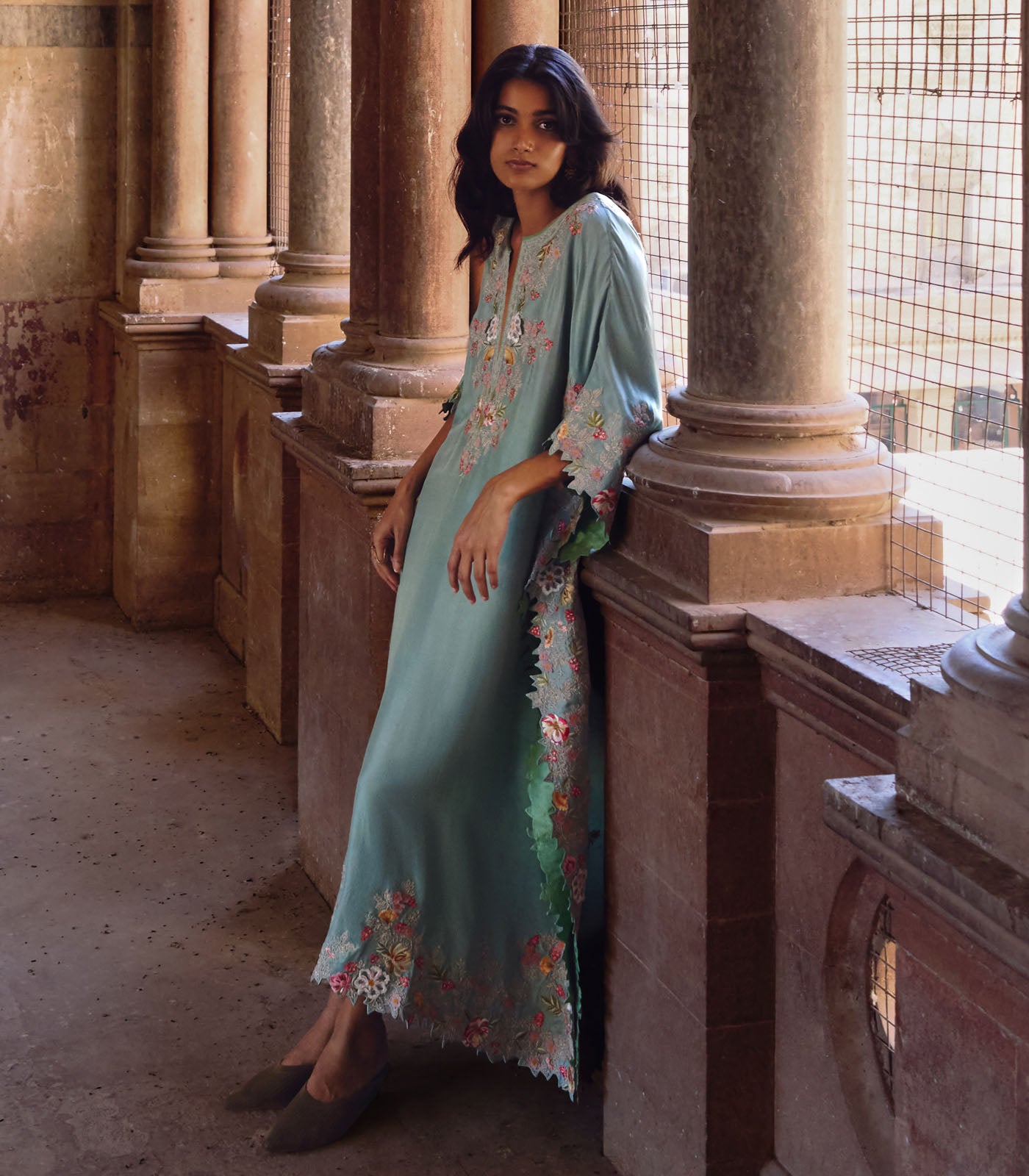 SEA BLUE UTSA KAFTAN SET