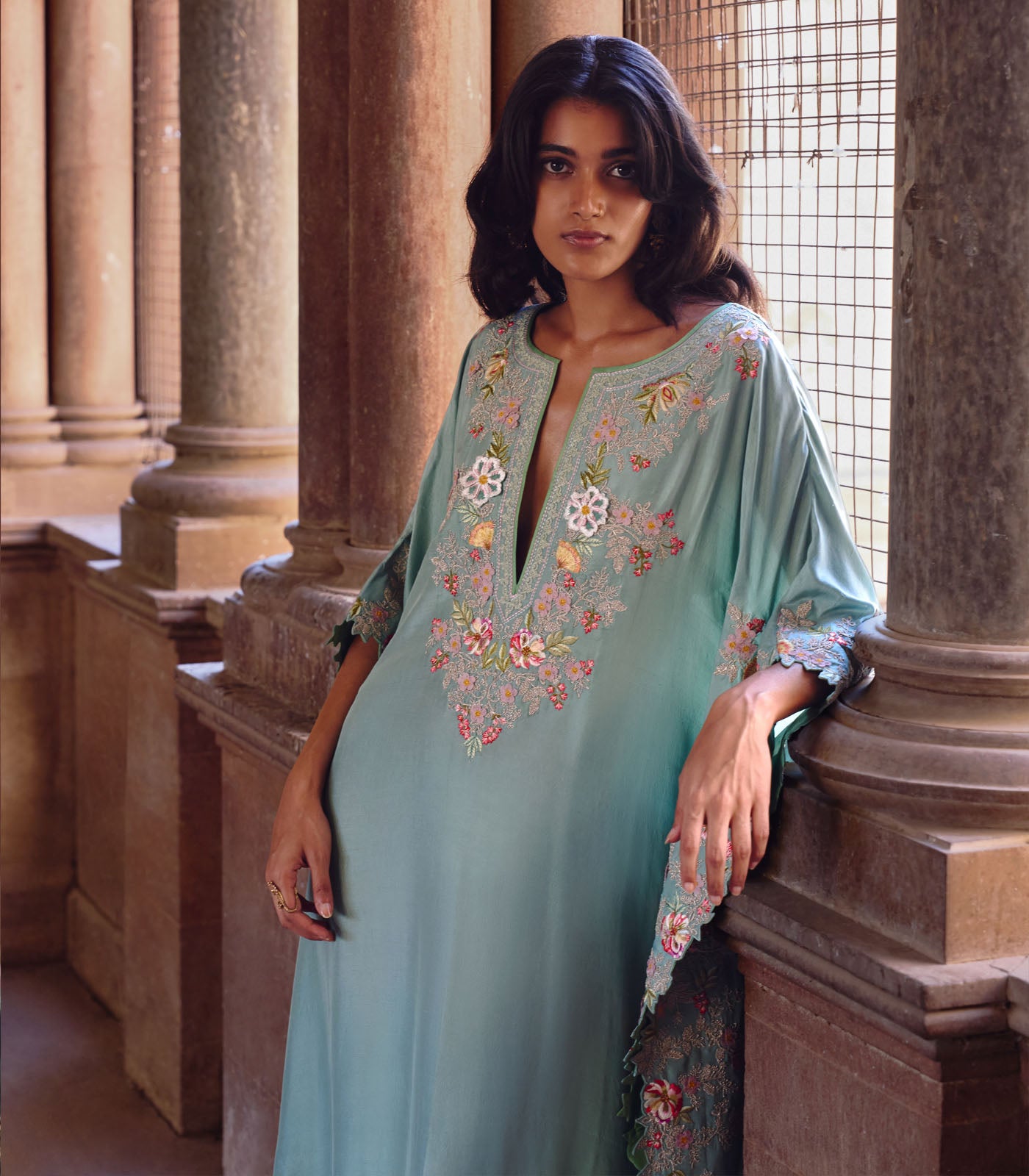SEA BLUE UTSA KAFTAN SET