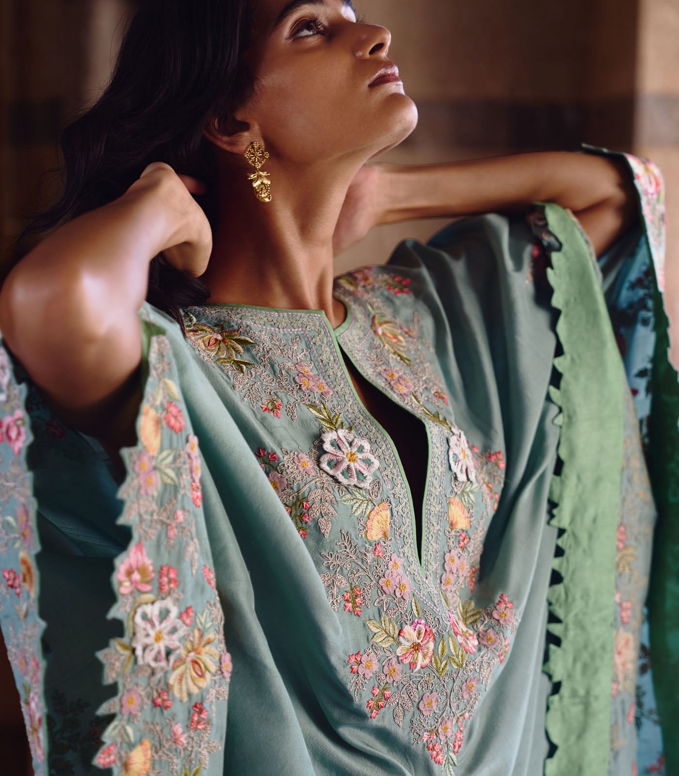 SEA BLUE UTSA KAFTAN SET