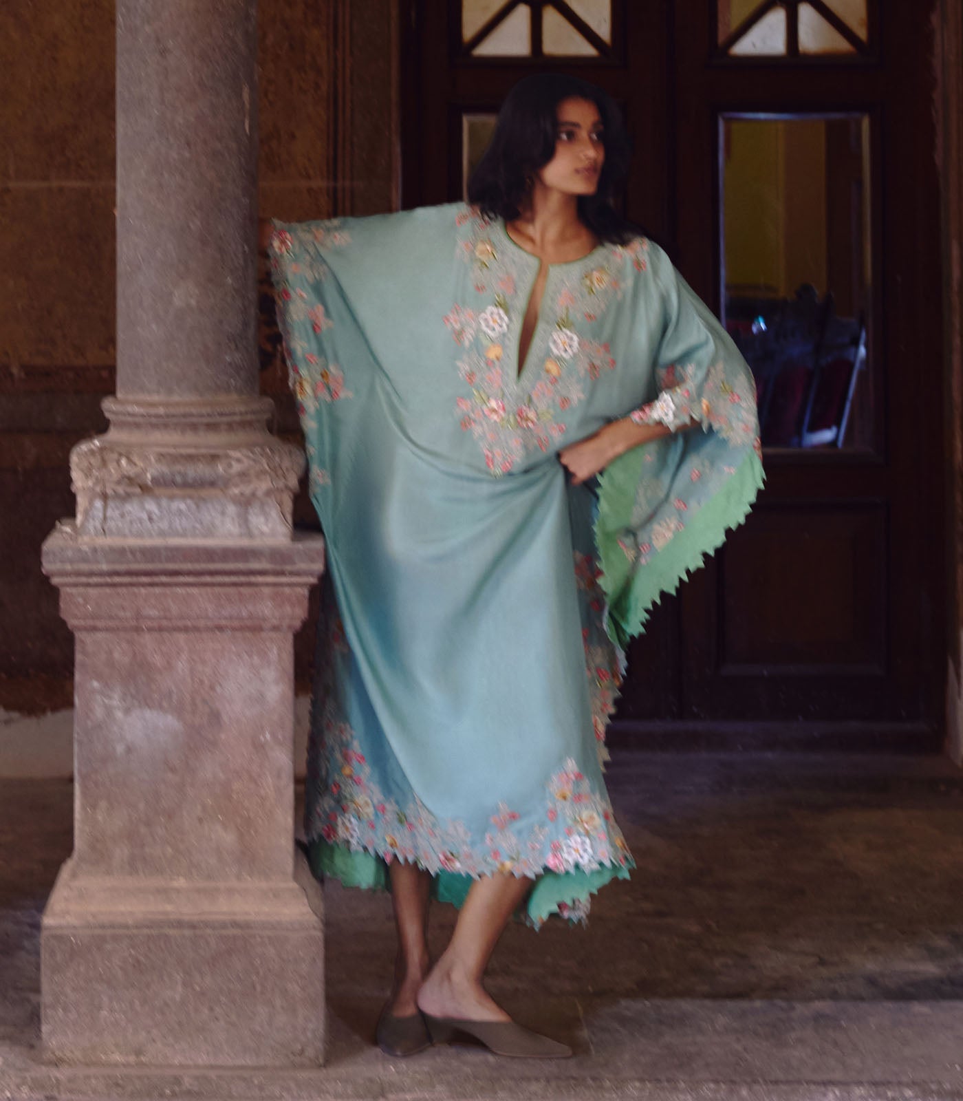 SEA BLUE UTSA KAFTAN SET