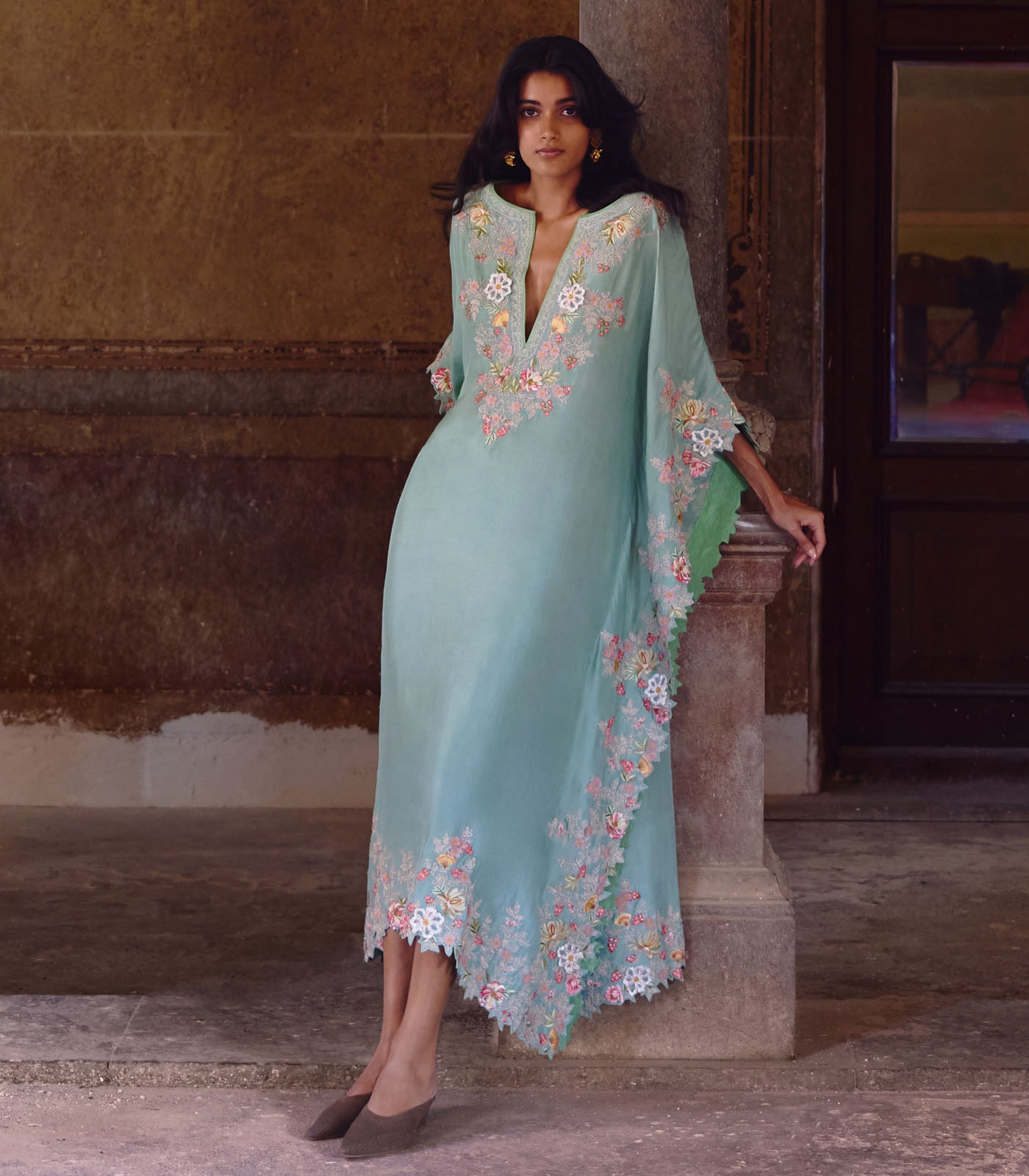 SEA BLUE UTSA KAFTAN SET