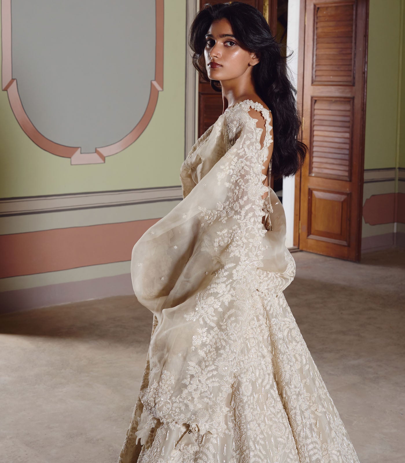 IVORY NEW ATHENA TASSLES LEHENGA SET