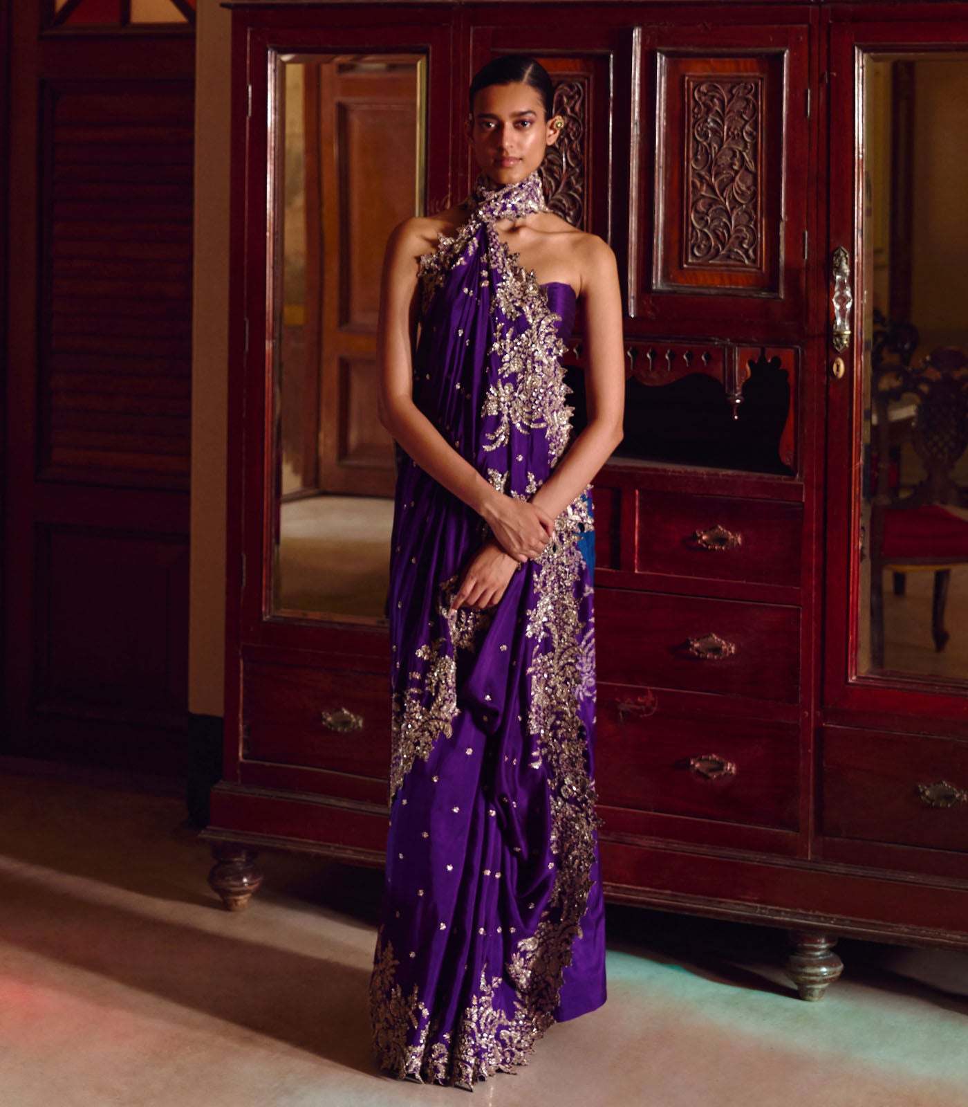 NEW ATHENA ZARDOZI SAREE SET