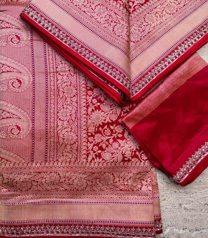 RED SILK BANARAS SAREE