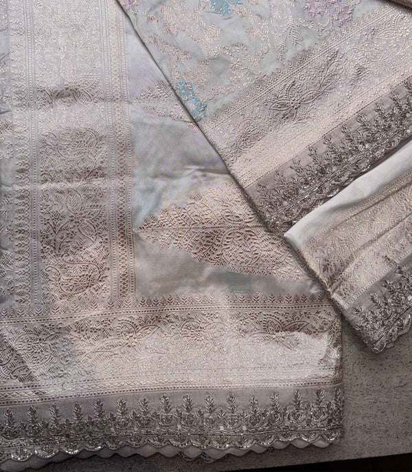 IVORY SILK BANARAS SAREE