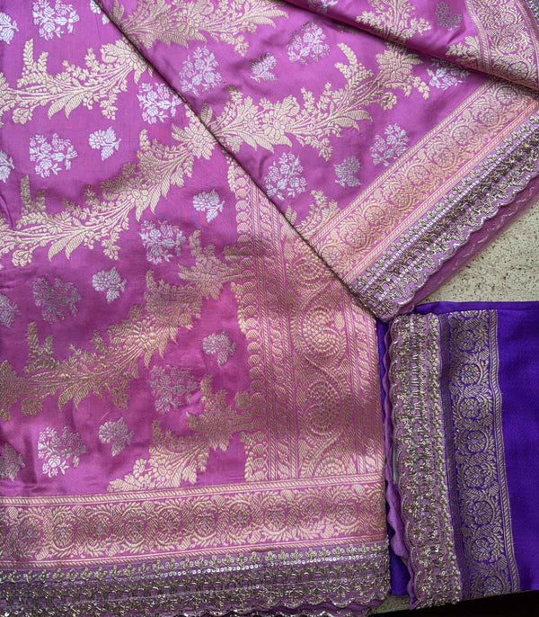 PINK SILK BANARAS SAREE