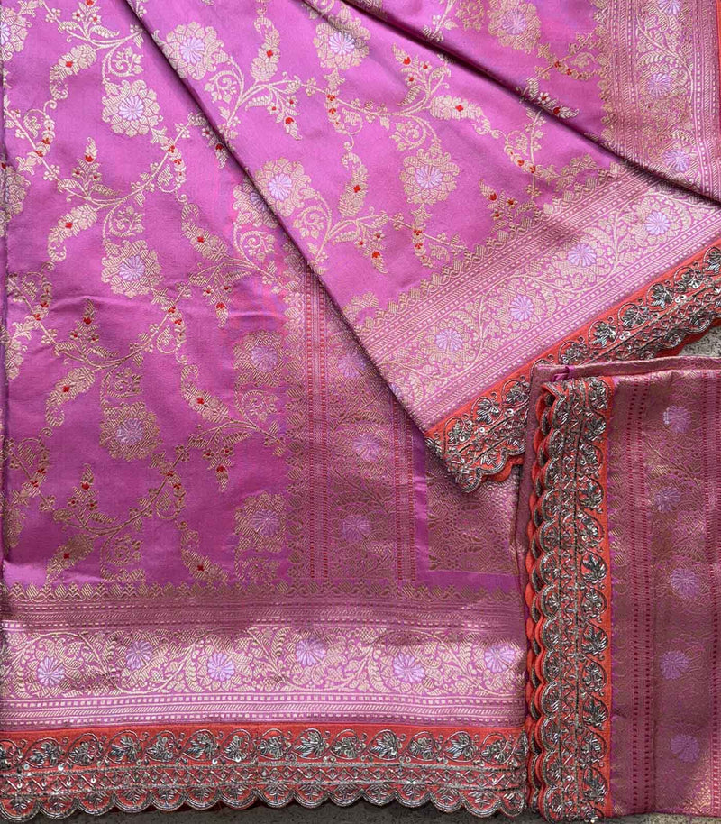 PINK SILK BANARAS SET