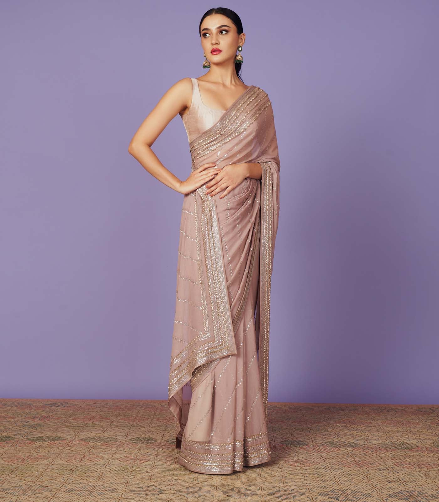 SEQUENCE BORDER SAREE SET