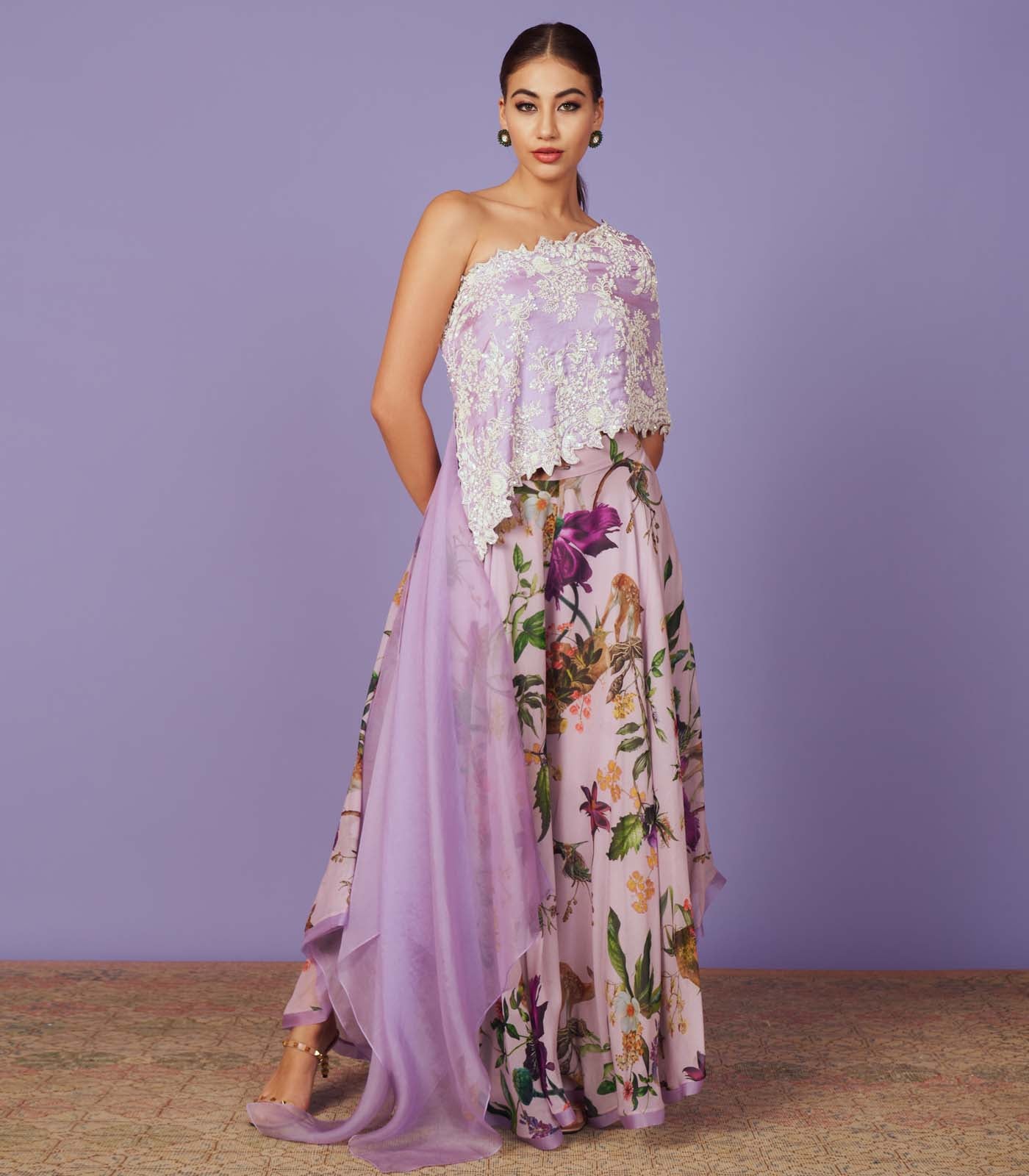 ONE SHOULDER CAPE SET