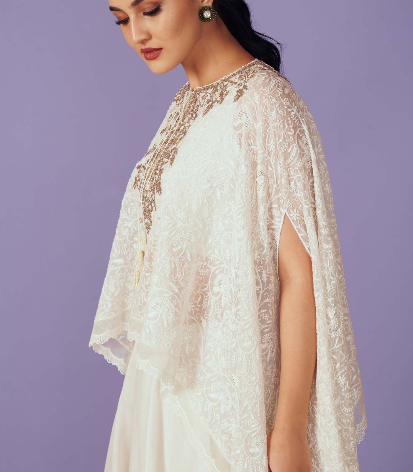 ZARDOZI YOKE CAPE SET