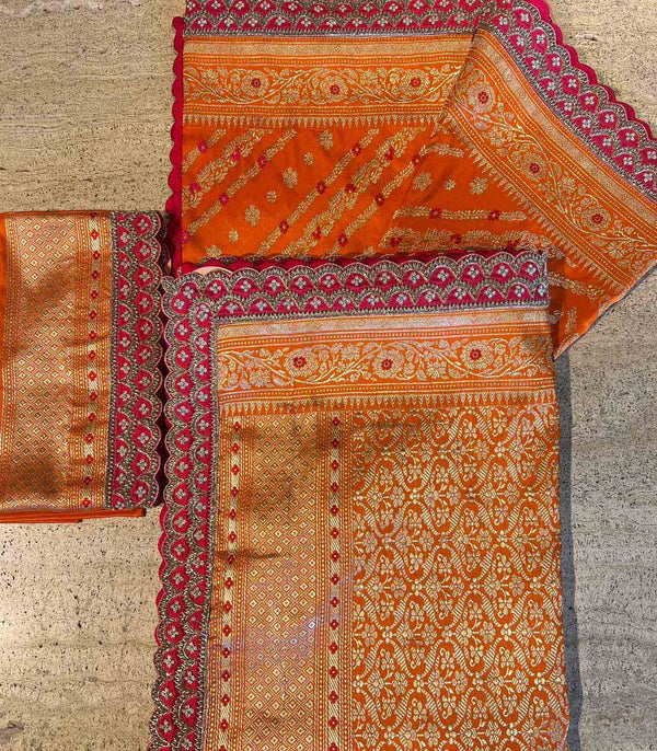 ORANGE BENARAS SILK SAREE