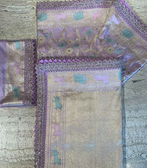 LILAC BENARAS SILK SAREE