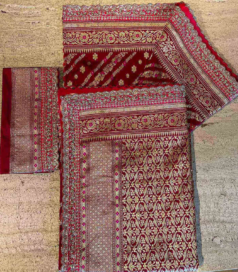 MAROON BENARAS SILK SAREE