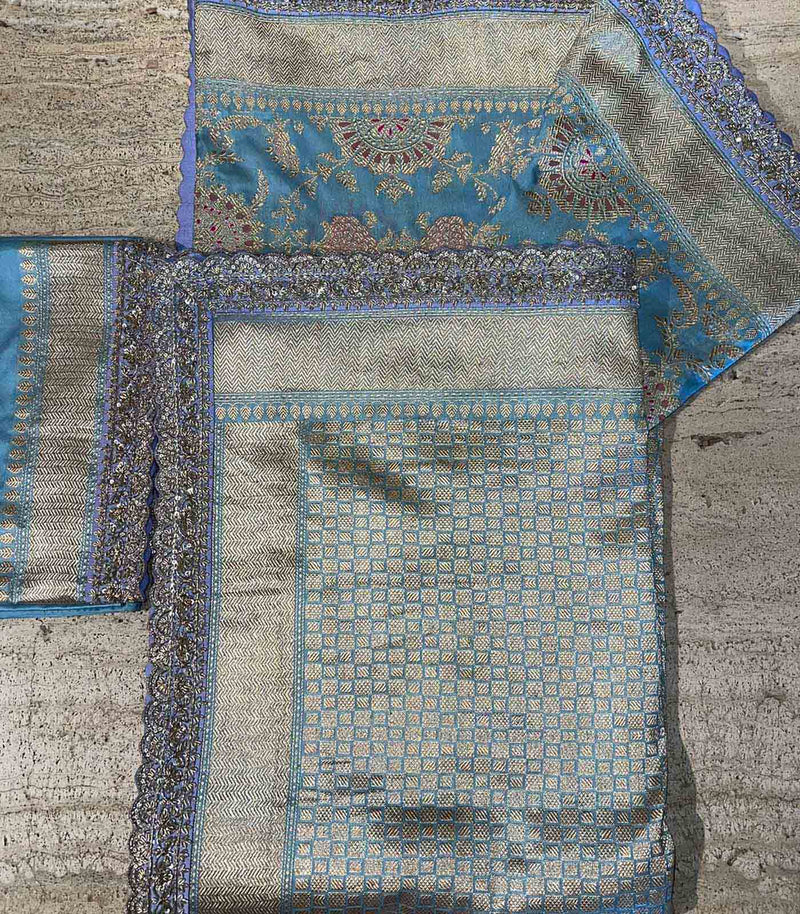 BLUE BENARAS SILK SAREE