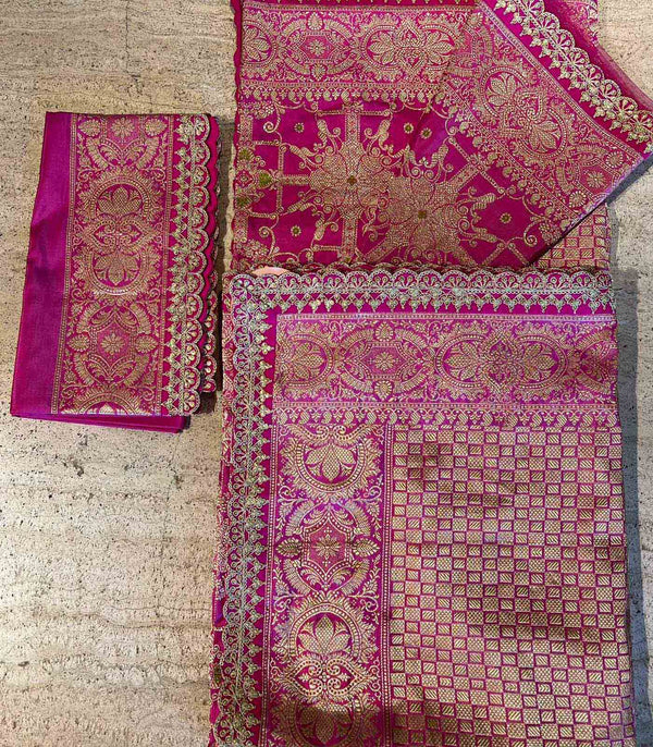 HOT PINK BENARAS SILK SAREE