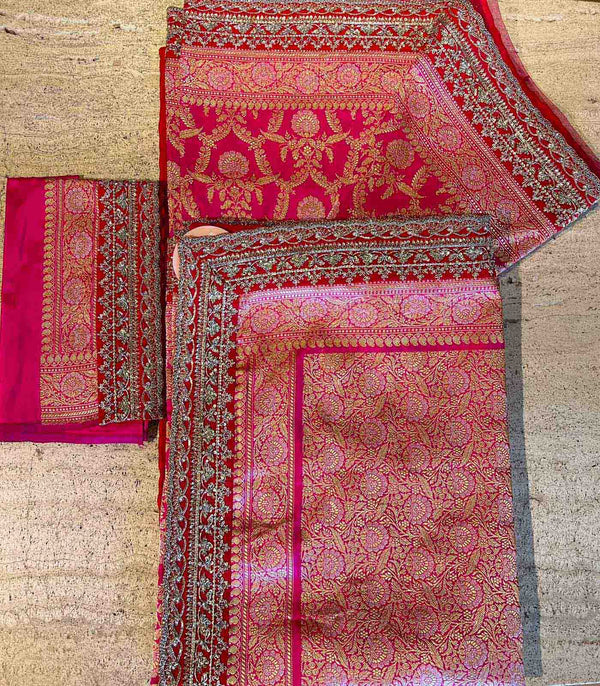 RANI PINK BENARAS SILK SAREE