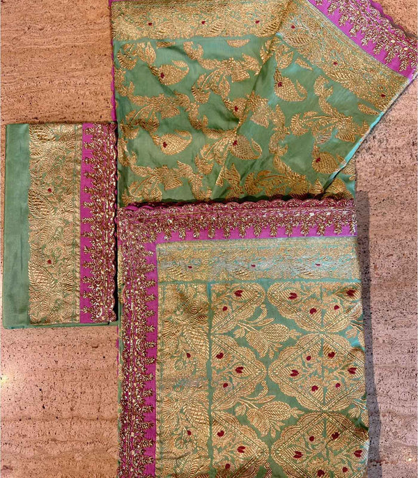 SEA GREEN BENARAS SILK SAREE