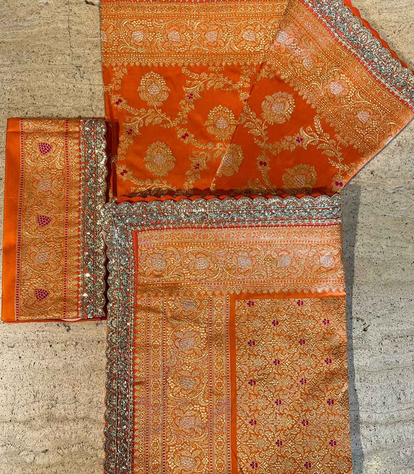 ORANGE BENARAS SILK SAREE