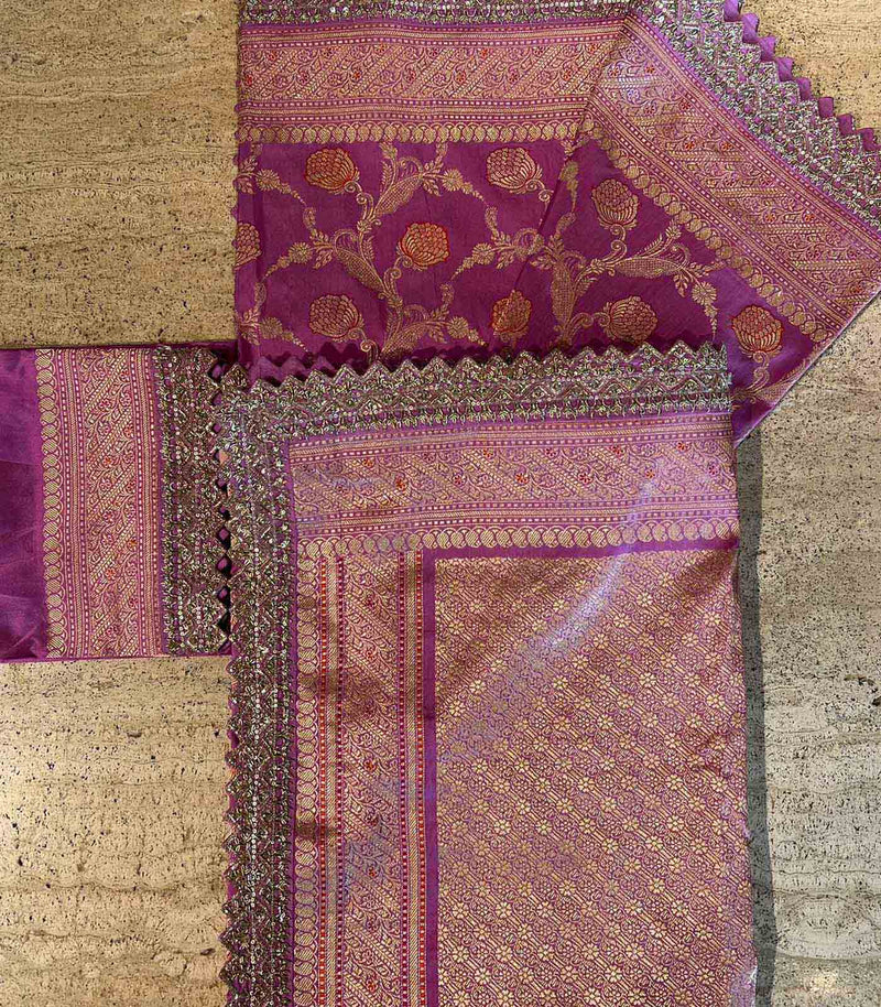 LAVENDER BENARAS SILK SAREE