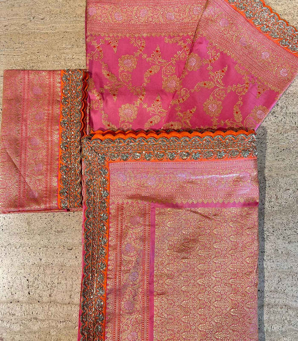 PINK BENARAS SILK SAREE