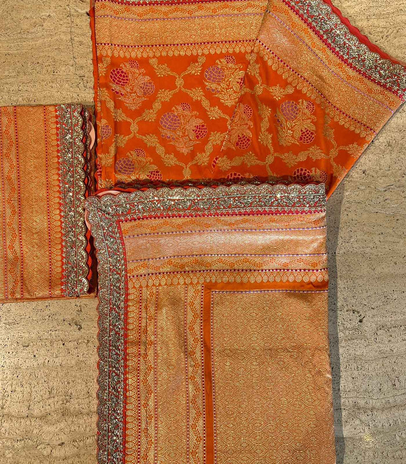 ORANGE BENARAS SILK SAREE