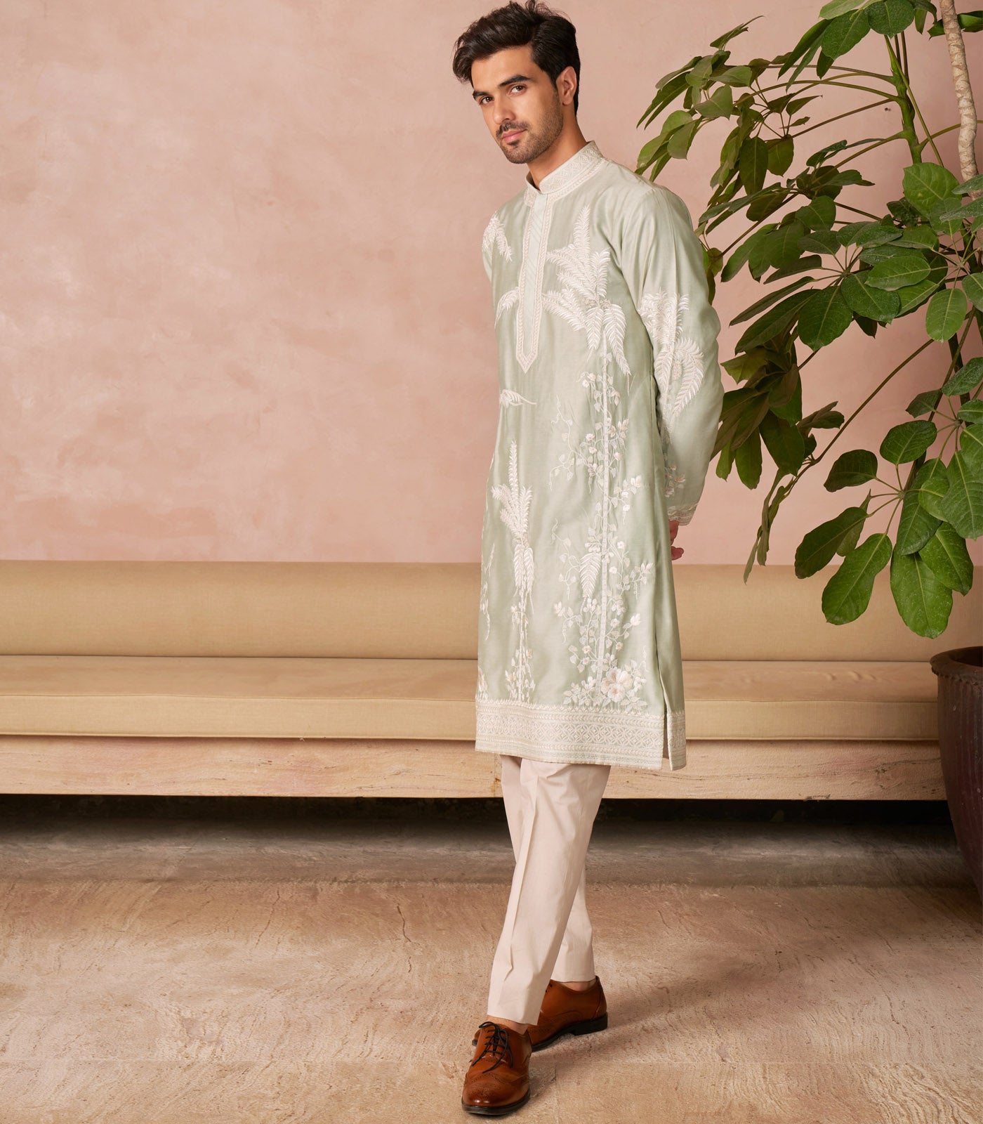PISTA GREEN KURTA SET