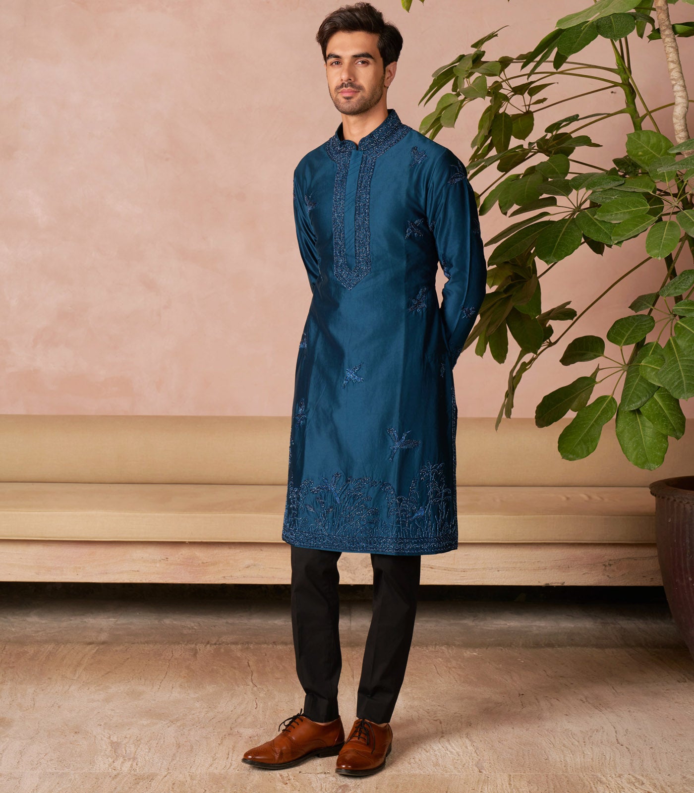TEAL BLUE KURTA SET