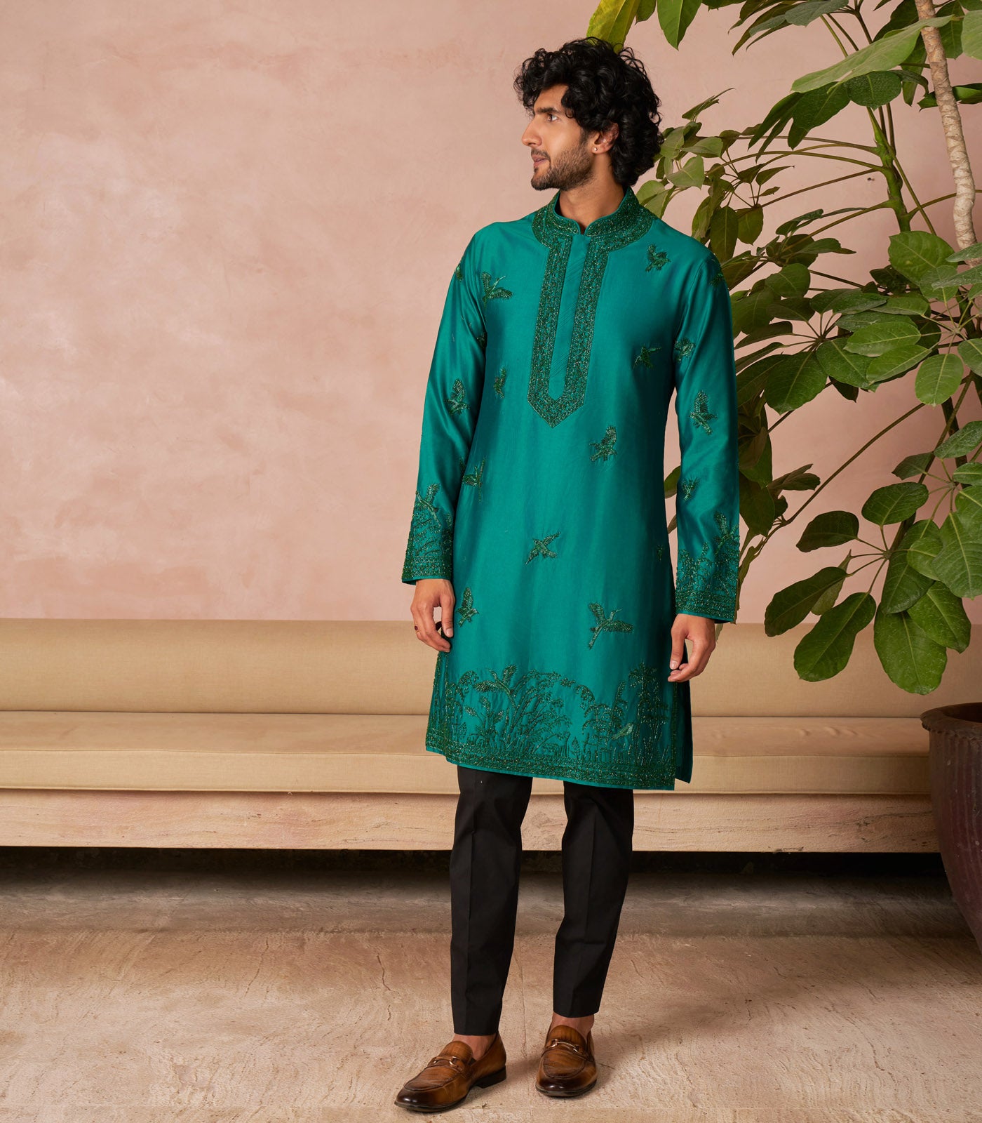 EMERALD GREEN KURTA SET