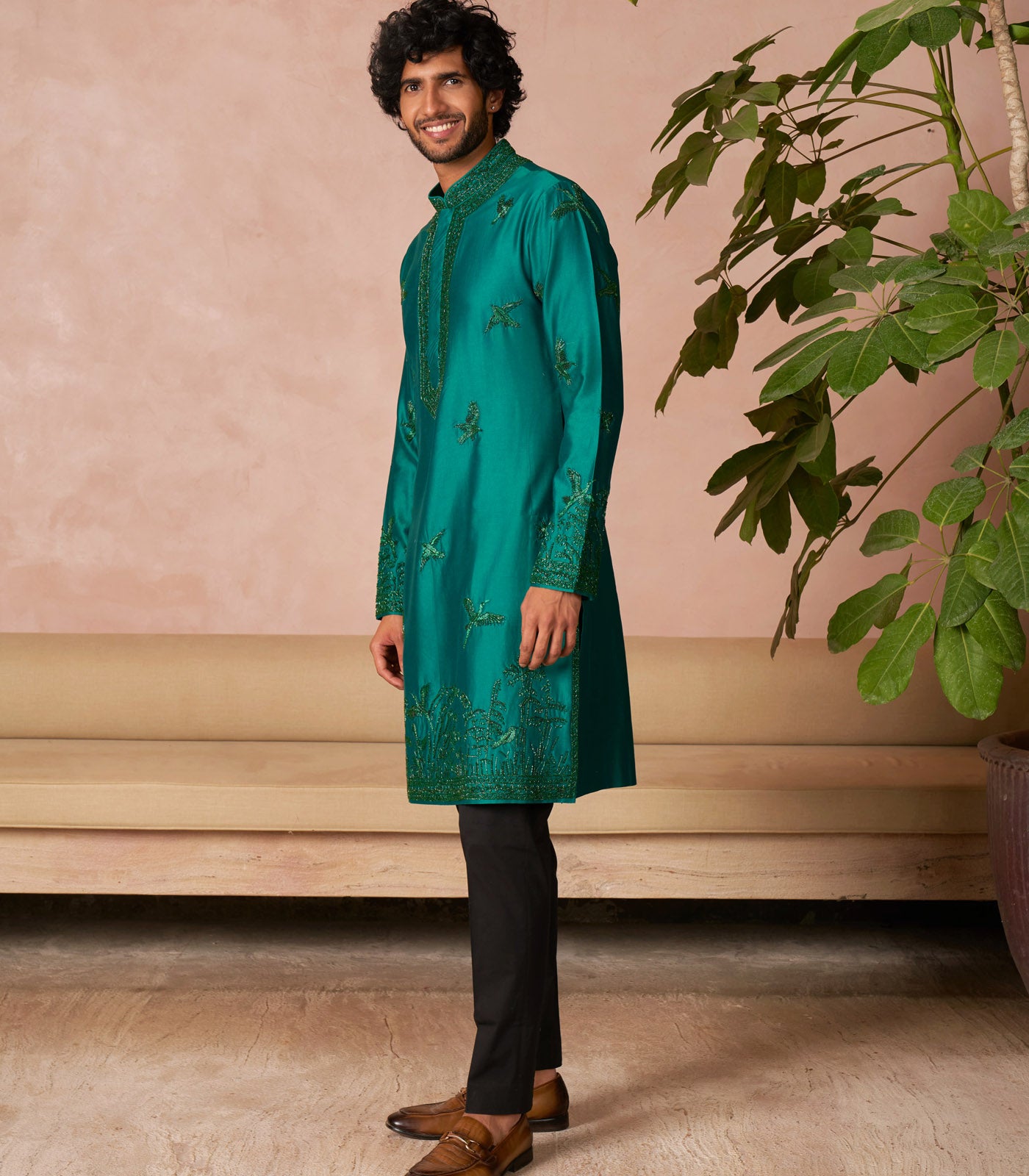 EMERALD GREEN KURTA SET