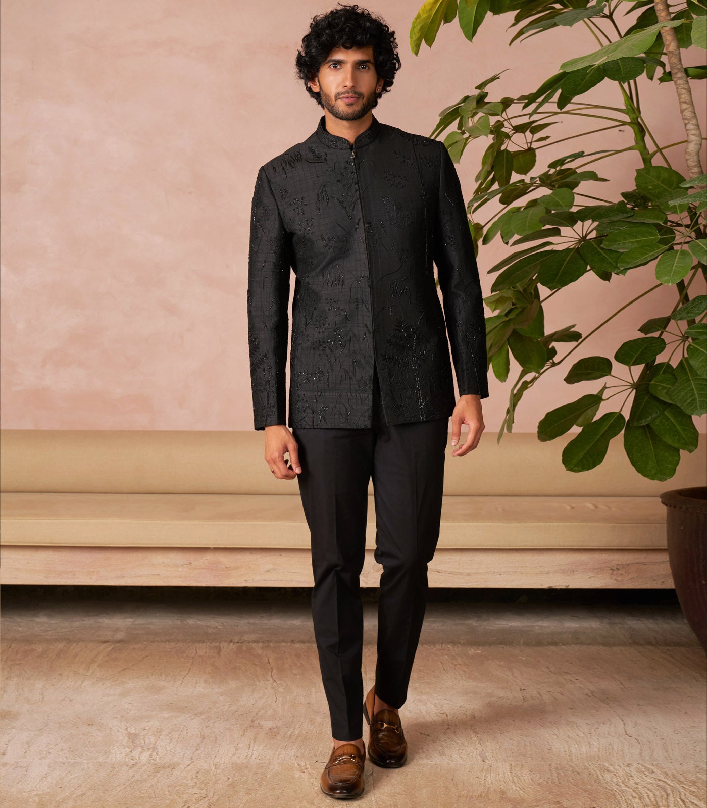 BLACK BANDHGALA SET