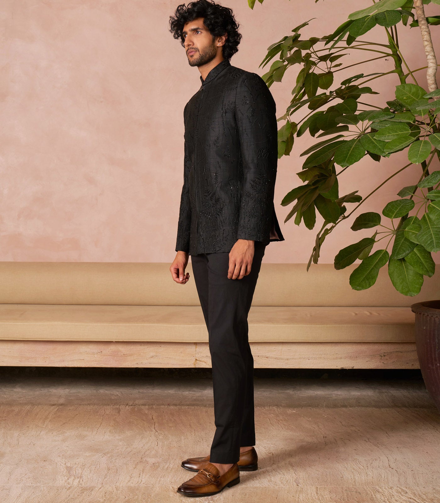 BLACK BANDHGALA SET
