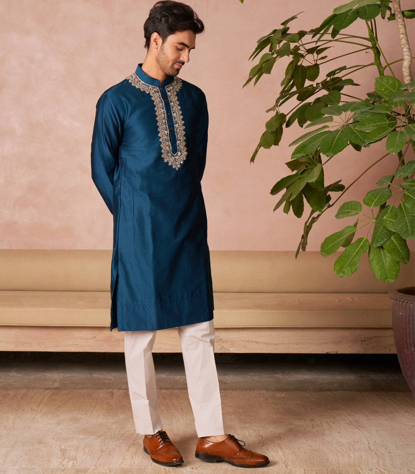 TEAL BLUE KURTA SET
