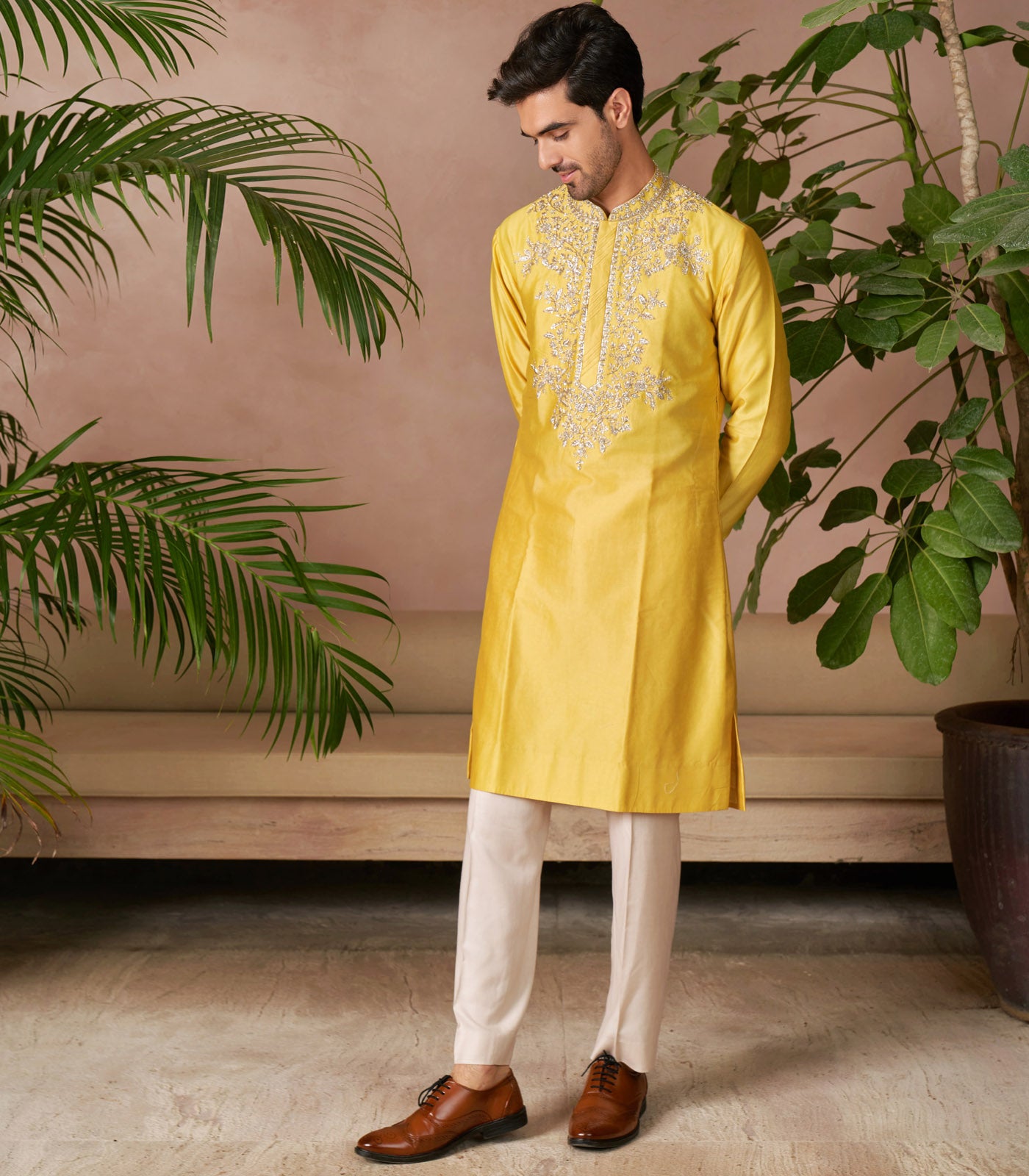 LIGHT YELLOW  KURTA SET