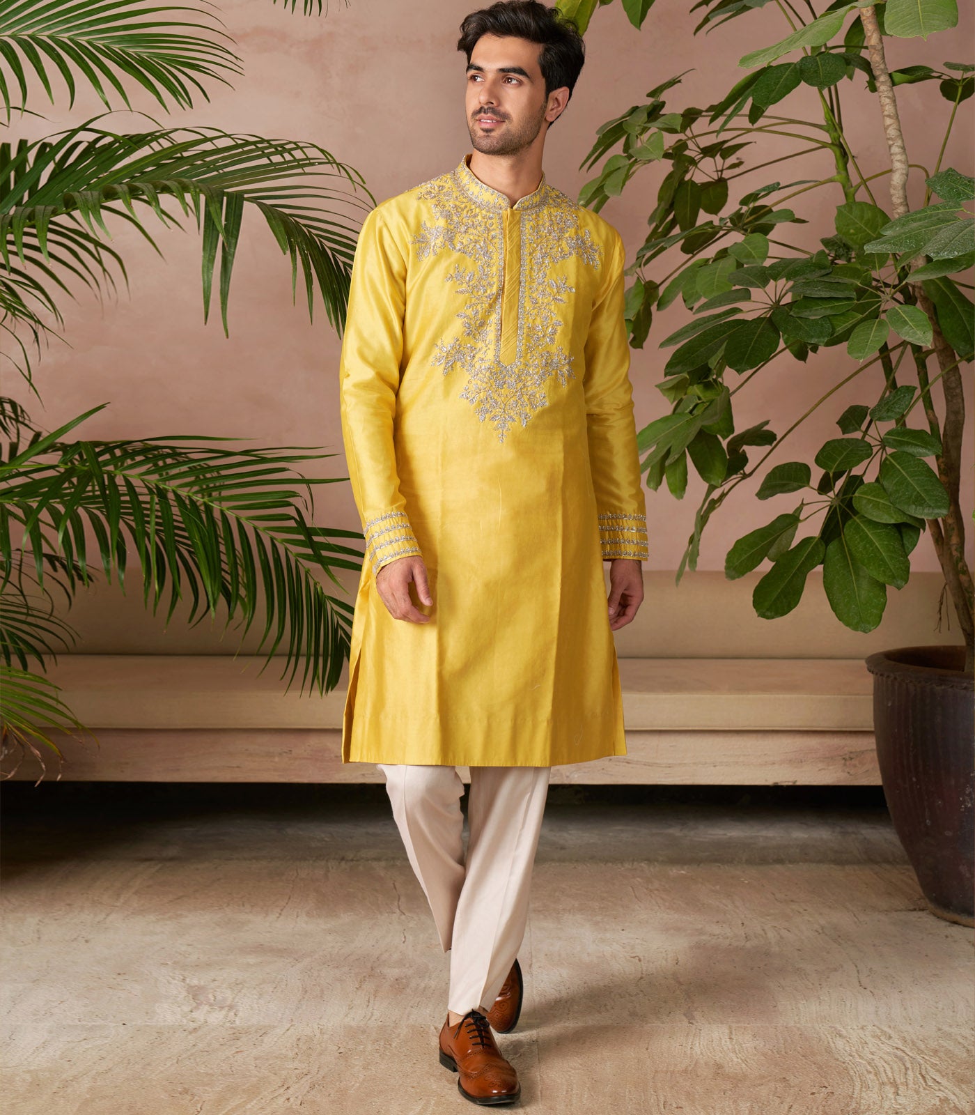 LIGHT YELLOW  KURTA SET