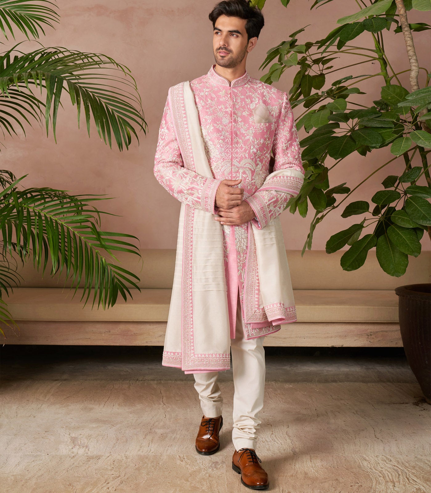 PINK SHERWANI SET