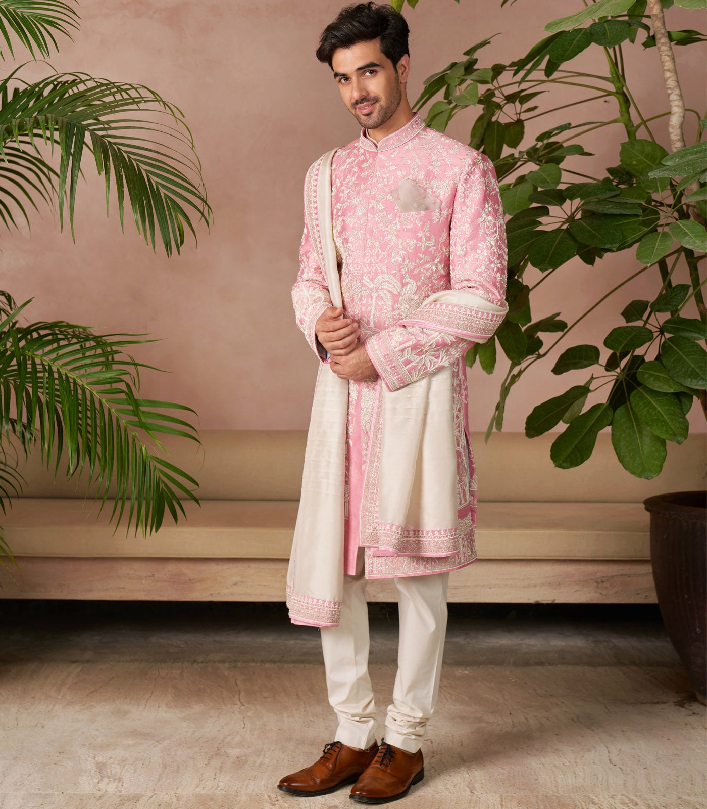 PINK SHERWANI SET