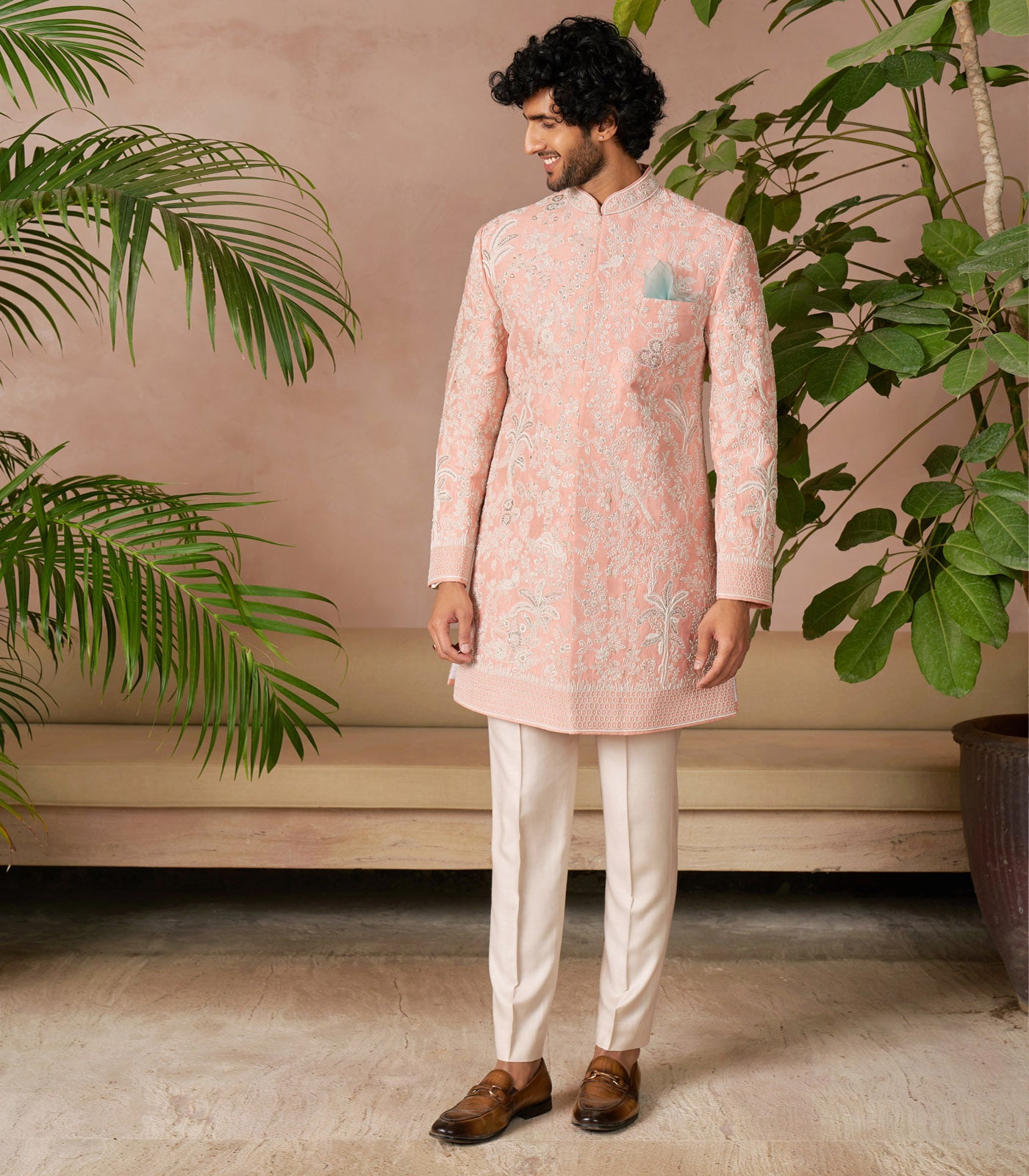 PINK BANDHGALA SET