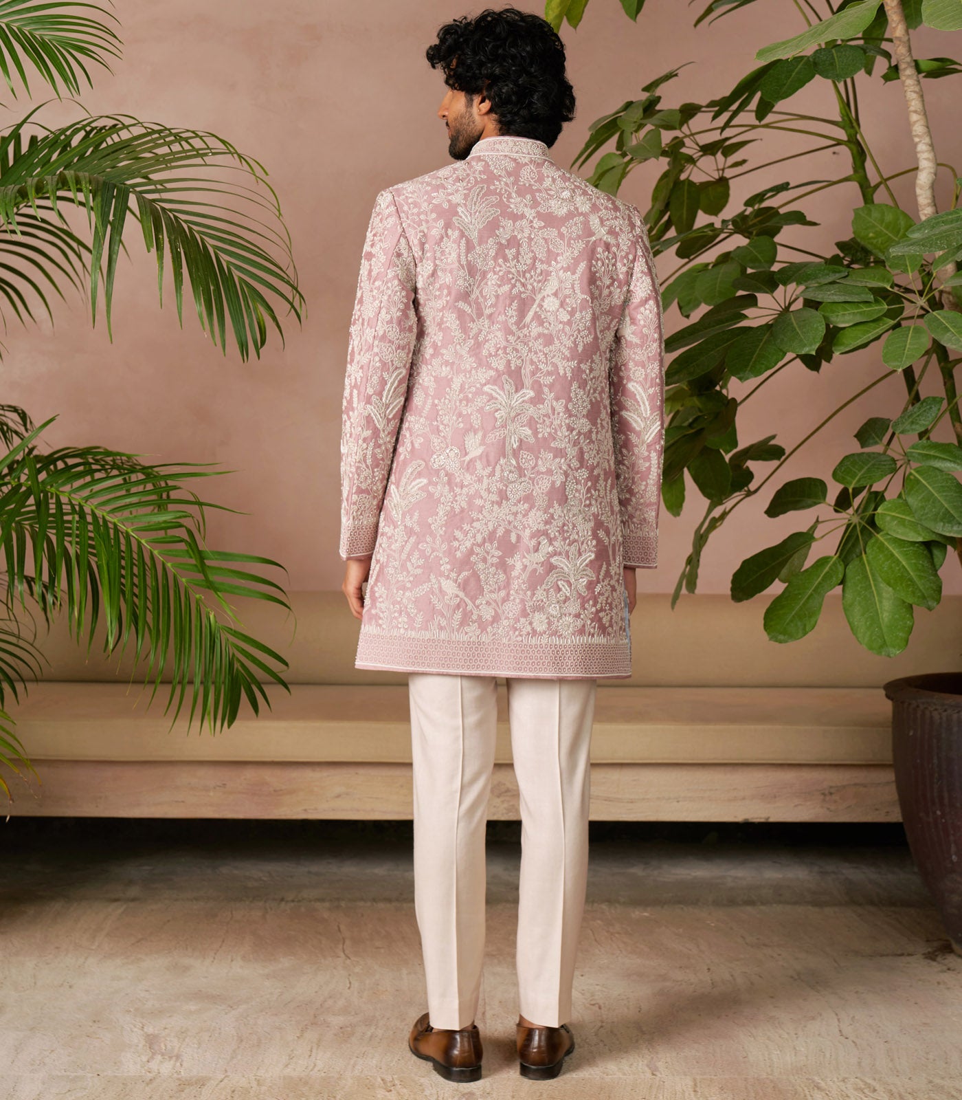 ONION PINK BANDHGALA SET