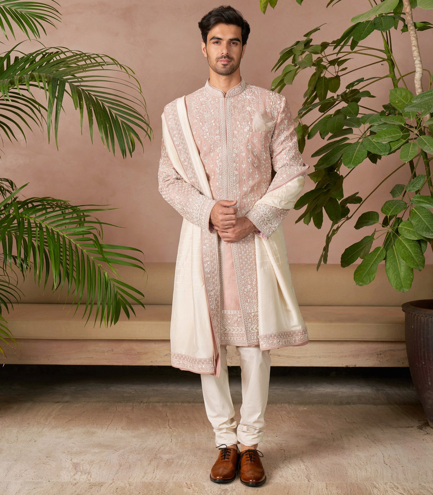 DUSTY ROSE SHERWANI SET
