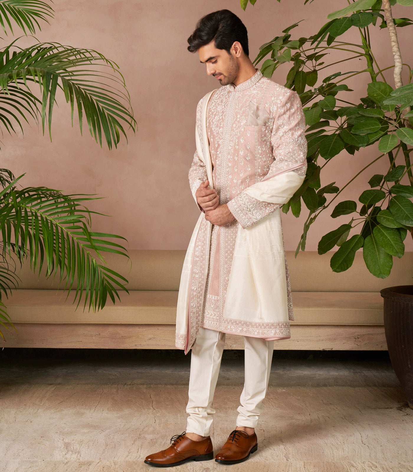 DUSTY ROSE SHERWANI SET