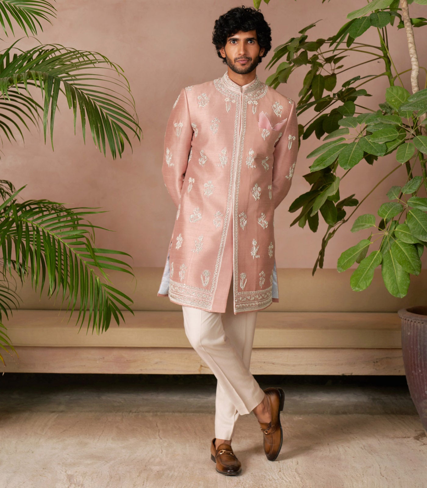 DUSTY ROSE SHERWANI SET