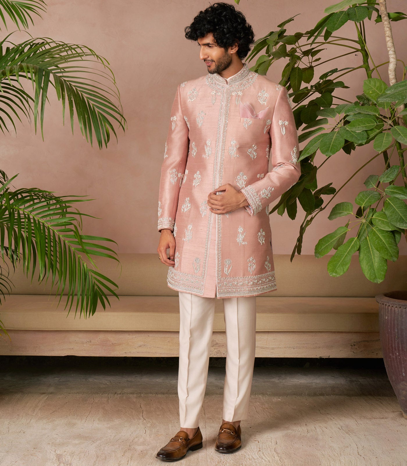 DUSTY ROSE SHERWANI SET