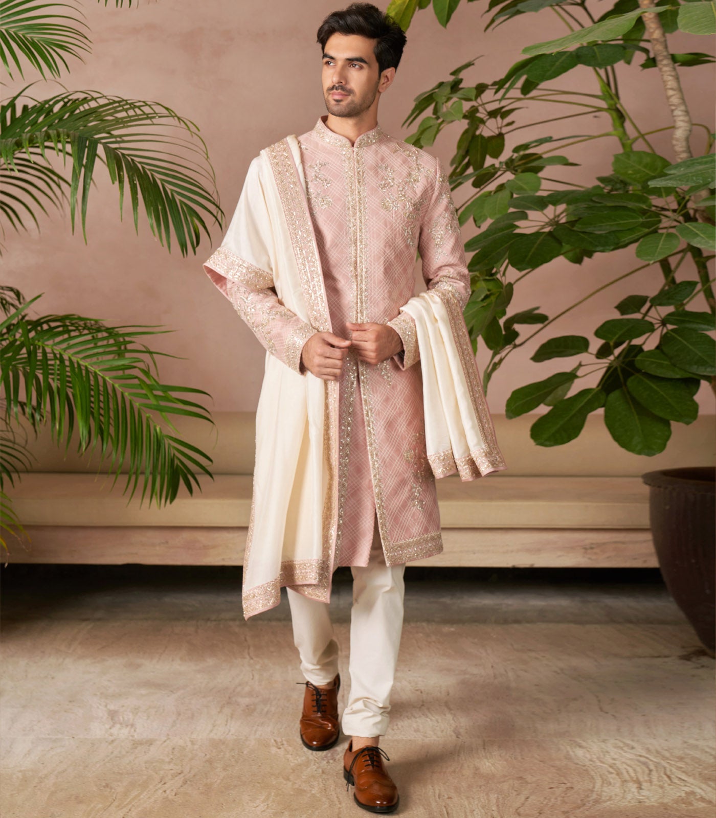 DUSTY ROSE SHERWANI SET