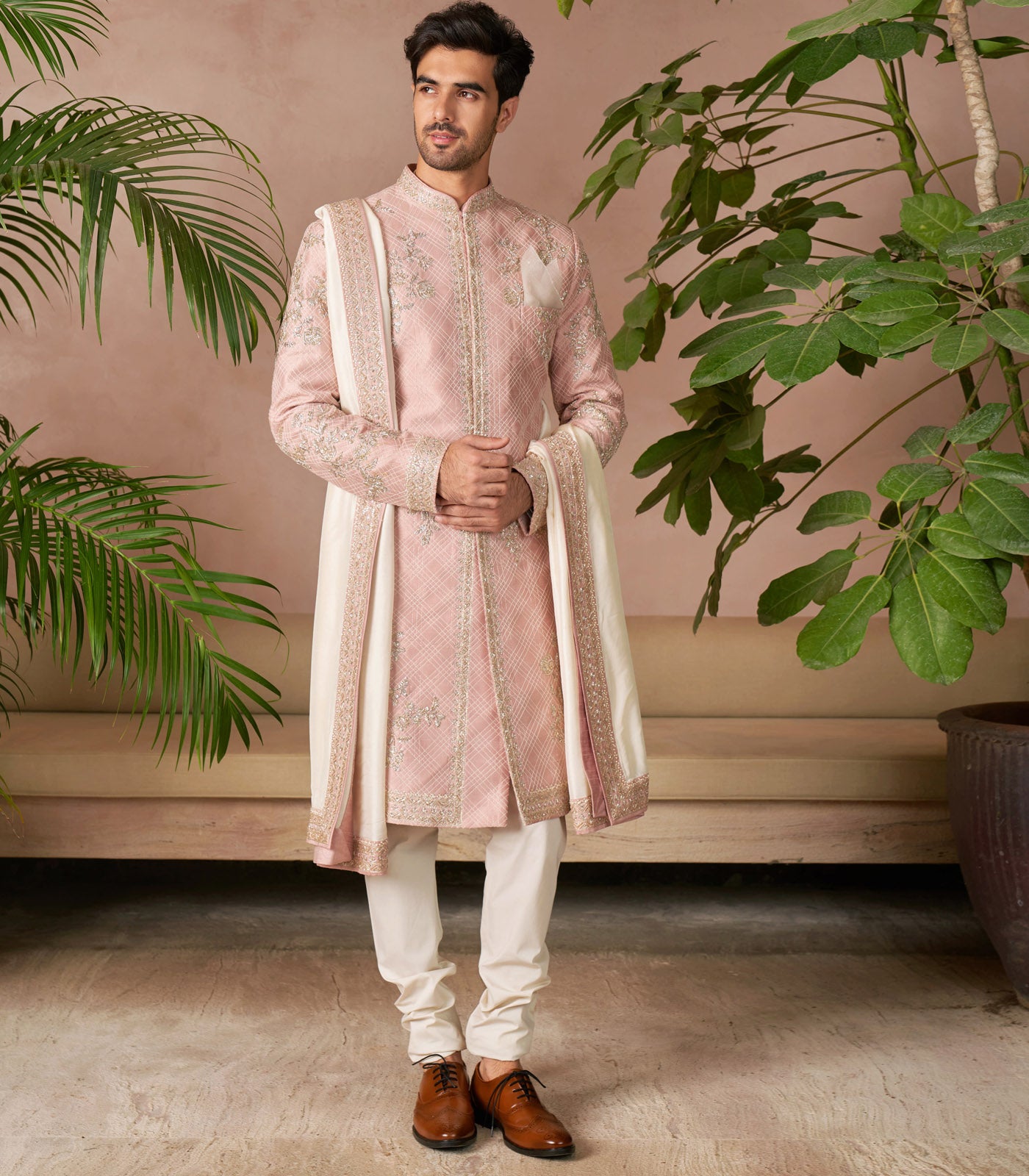 DUSTY ROSE SHERWANI SET