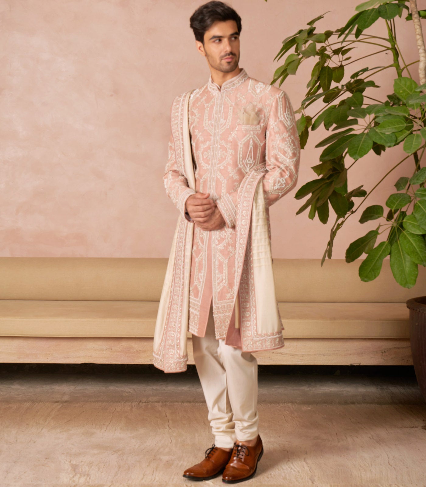 DUSTY ROSE SHERWANI SET