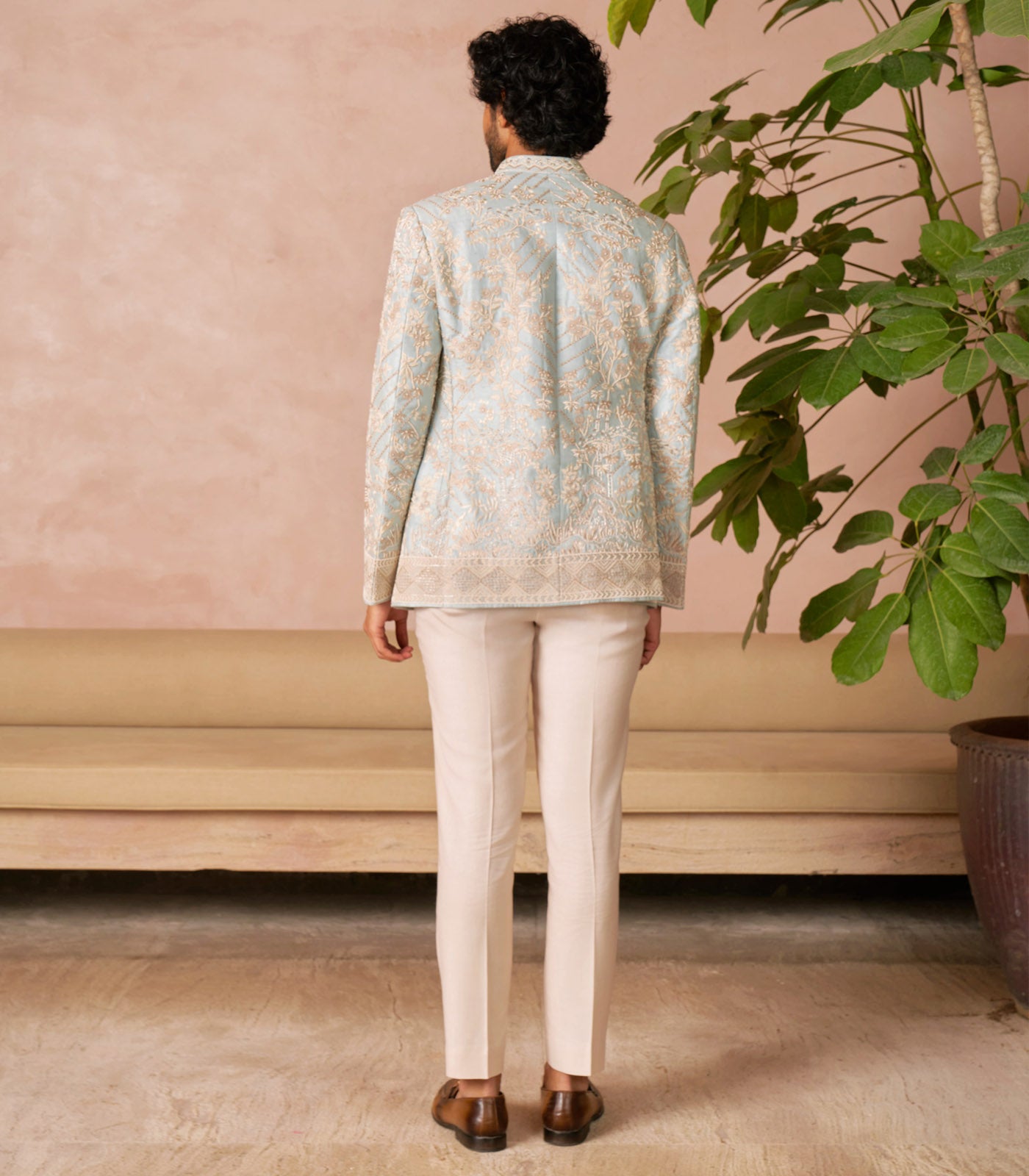SKY BLUE BANDHGALA SET